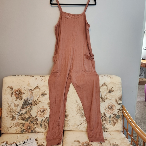 Paper Label Nicola Sleeveless Ribbed Rust Jumpsuit - Picture 3 of 7